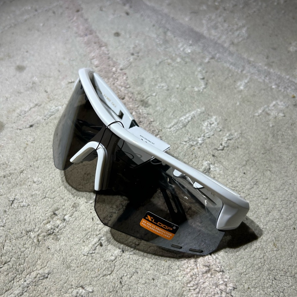 White and Black Sports Sunglasses